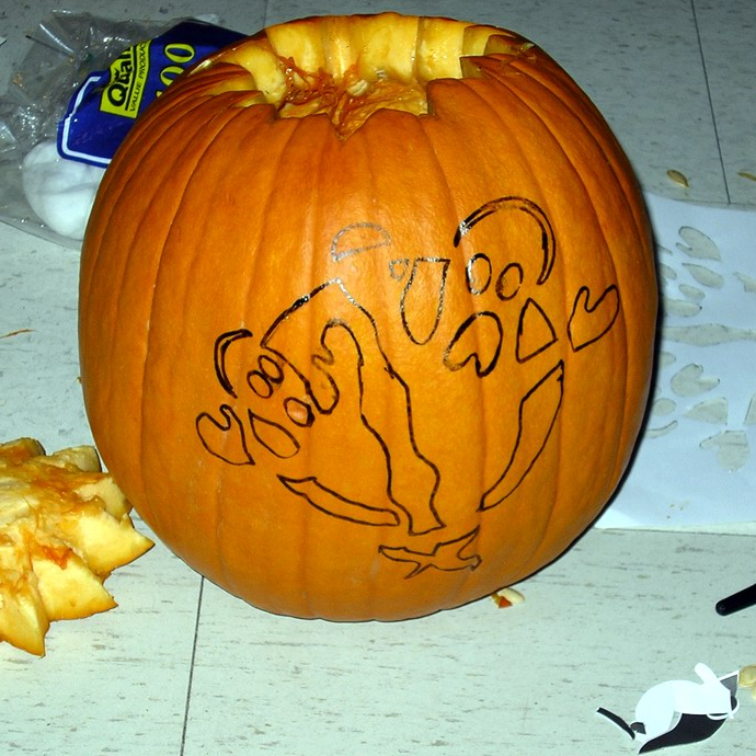 2004 Pumpkin carving and Movie Night