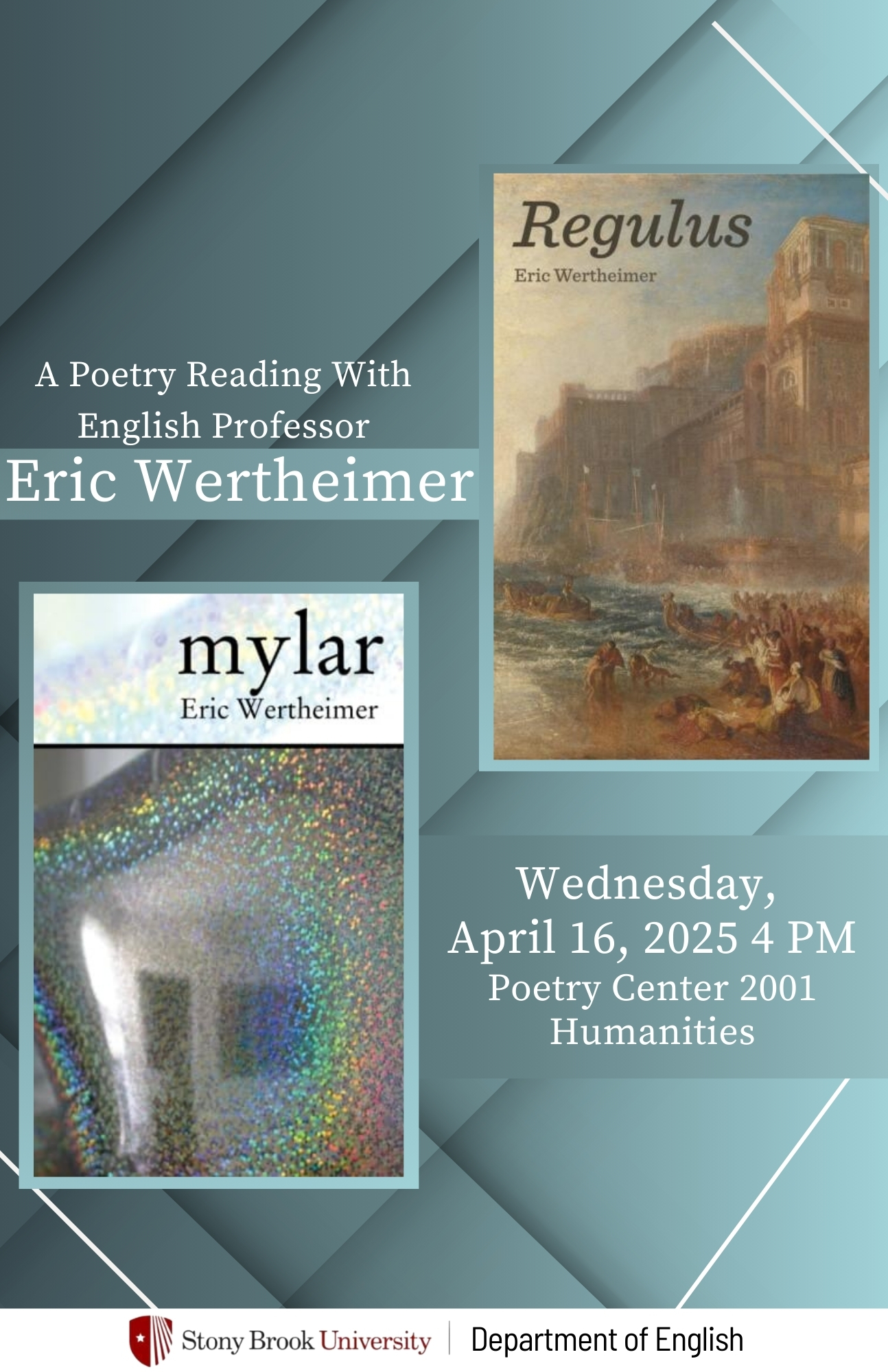 Poetry Reading 4/16/25 at 4pm in the Poetry Center at SBU