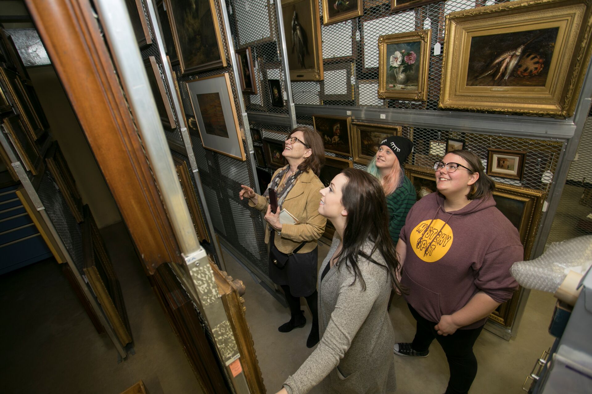 Dr. Scheckel's class looking at archives