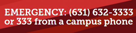 EMERGENCY: (631) 632-3333 or 333 from a campus phone