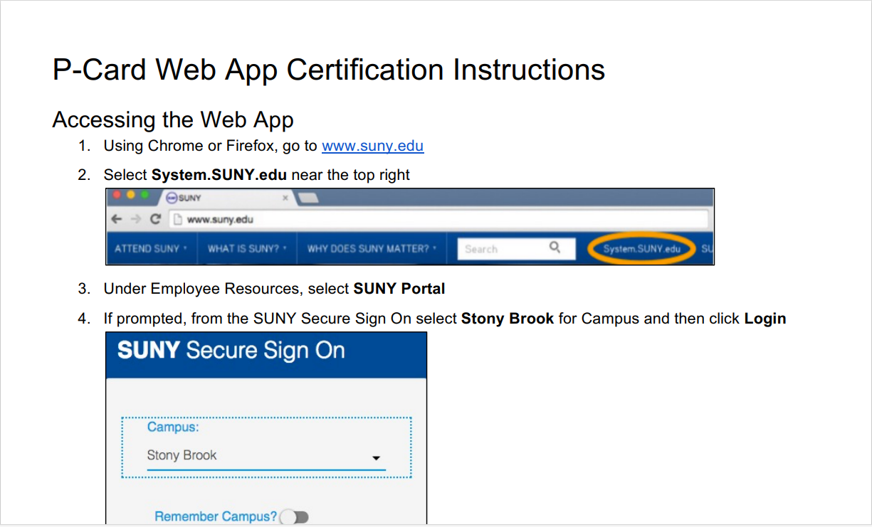 Procurement Card Web App Instructions